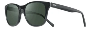 NEW REVO SUNGLASSES TATUM SHINY BLACK WITH SMOKEY GREEN POLARIZED  GLASS  LENSES - Picture 1 of 1