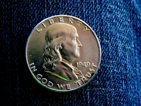 Brilliant Uncirculated 1949 FBL Franklin Silver Half Dollar Cover