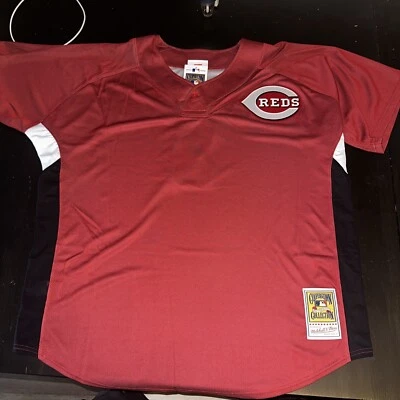 CAMISETA DE PRÁCTICA DE BATEO OFICIAL DE KEN GRIFFEY JR. 2007 DE LOS ROJOS MITCHELL N NESS 2XL Foto 1 de 3