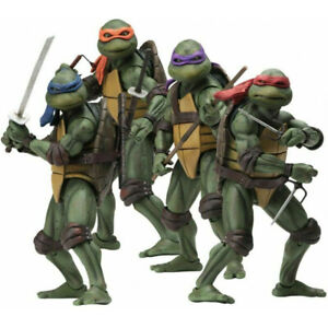 Tmnt Ninja Turtles 1990 Leonardo Michelangelo Donatello & Raffaello Set Neca