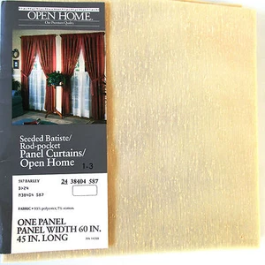 Vtg Sears Semi-Sheer Rod-Pocket Curtain Panel 60” W X 45” L Batiste Barley NOS - Picture 1 of 11