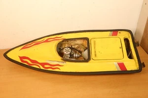 Vintage RC Fibreglass Hull Racing Boat Large 29" Inch Nitro UNTESTED PROJECT - Picture 1 of 21