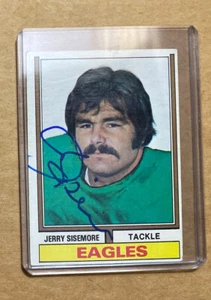 Tarjeta autografiada de los Philadelphia Eagles Topps Jerry Sisemore #164 1974 - Imagen 1 de 2