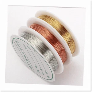 Colorful DIY Copper Wire for Jewelry Making - 3 Rolls of 1mm Formed Beading Wire - Picture 1 of 5