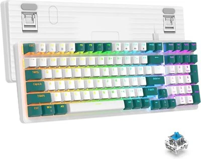 Mechanical RGB Wired Gaming Keyboard with Number Pad PBT Keycaps for Laptop PC - Image 1 of 4