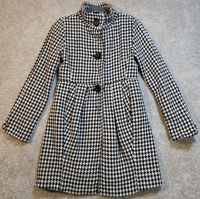 Abrigo Bitten Sarah Jessica Parker Mezcla Lana Espiga Forrado Bolsillos Para Mujer XS Foto 1 de 4