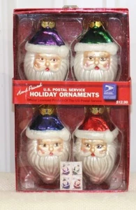 EE. UU. Servicio Postal Adornos Vacacionales Papá Noel ¡Nunca Usado!  Pintado a mano* - Imagen 1 de 4