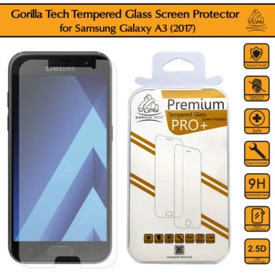 Galaxy A3 (2017) Gorilla Screen Protector Premium Tempered Glass LCD Guard Film - Image 1 of 4