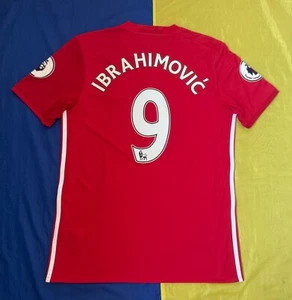 MANCHESTER UNITED 2016-2017 #9 IBRAHIMOVIC SOCCER JERSEY ADIDAS Sz.M - Picture 1 of 18