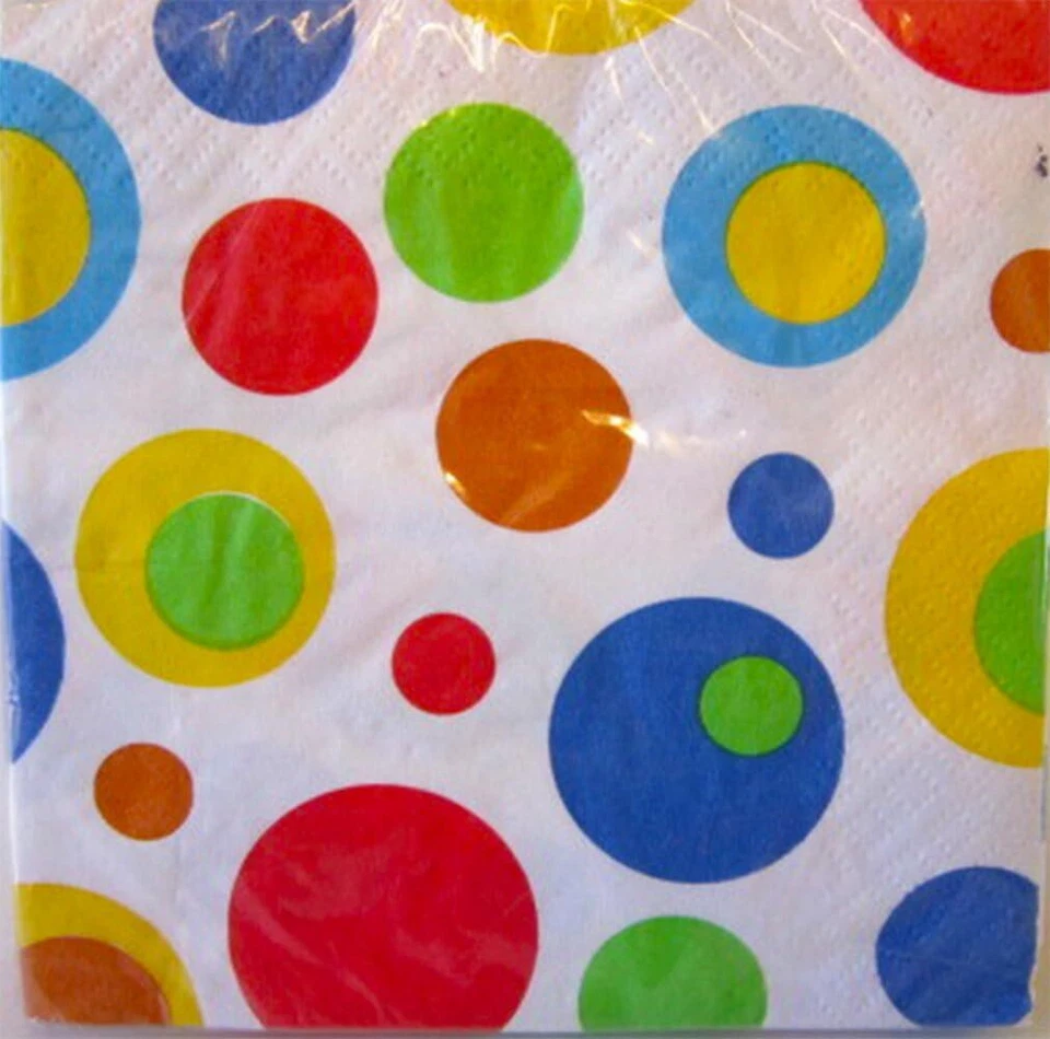 Celebration Bubbles Celebrate Polka Dot Birthday Party Paper Beverage Napkins - Image 1 of 1