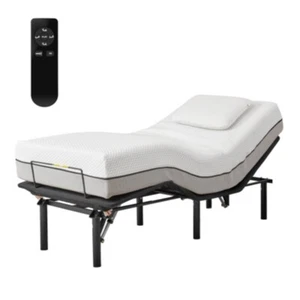Adjustable Bed Base Bed Frame w/Head & Foot Incline Anti-Snore Wireless Control - Picture 1 of 6