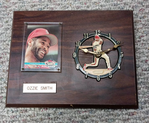 St. Louis Cardinals Ozzie Smith Wall Clock with Card Cover