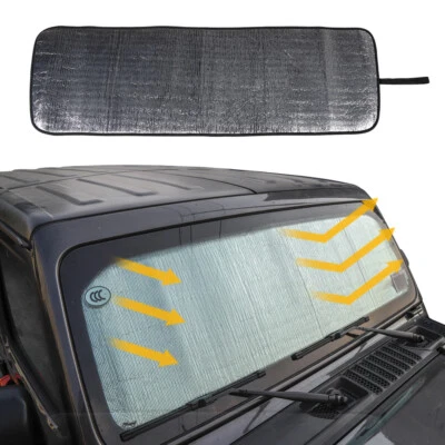 Parasol plegable ventana delantera para Jeep Wrangler con correa accesorios Foto 1 de 4