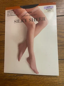 JC Penney East 5th Silky Sheer Caress ALTO MUSLO Talla Queen Off Negro - Nuevo - Imagen 1 de 9