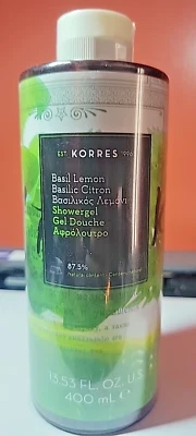 Gel de banho KORRES lavagem corporal, manjericão limão grande 13,53 oz novo - Imagem 1 de 4