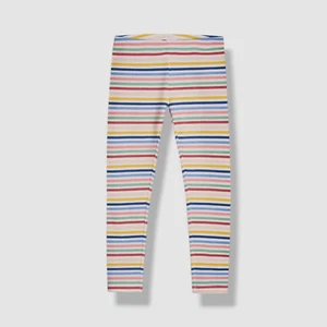 Epic Threads Kid's Girl's White Striped Elastic Waist Leggings Pants Size 6X - Picture 1 of 2