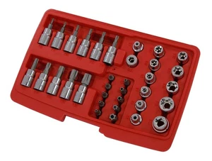 Juego de llaves de vaso Torx y estrella 34 piezas 3/8"" T10-T60 + enchufe tipo E E4-E20 - Imagen 1 de 2