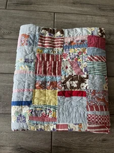 COLCHA VINTAGE Art Square COSIDA A MANO Murdocks Ala Feed Sack Respaldo 67x77 - Imagen 1 de 13