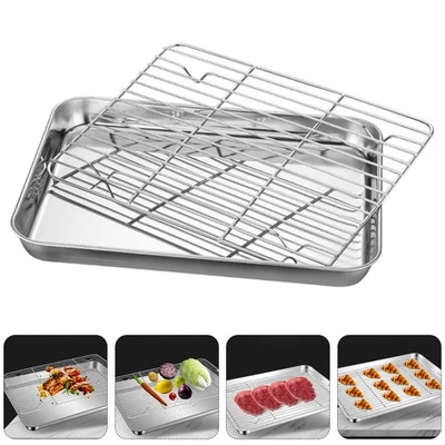  Piatto quadrato con vassoio portaoggetti in acciaio inossidabile da 1 pezzo con - Immagine 1 di 4