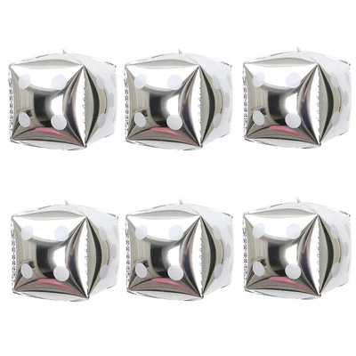 6Pcs 12inch Cube Foil Balloons Dice Foil Ballon Casino Theme Party Adult Birthda - Image 1 of 4