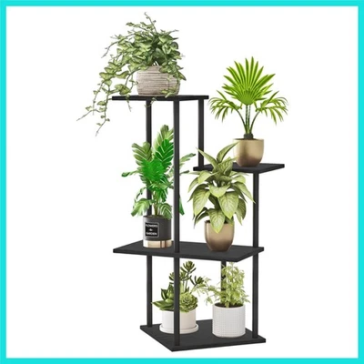 Plant Stand Indoor, 4-Tier Modern Plant Shelf for Multiple Plants, Wood Metal... - Image 1 of 4