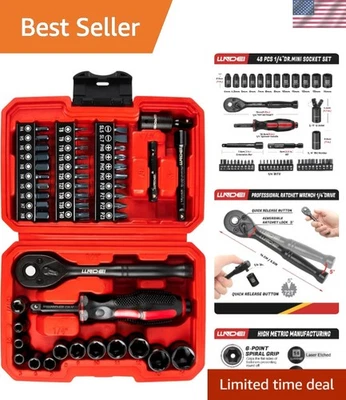 Professional 48 Piece Metric Socket Set with Black Phosphating Finish & Storage - Image 1 of 4
