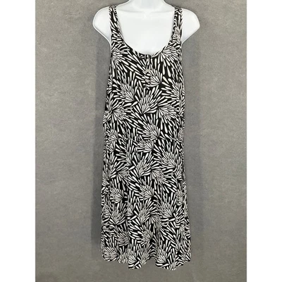 Banana Republic Women's XL Maxi Dress Black White Sleeveless Casual - Image 1 of 4