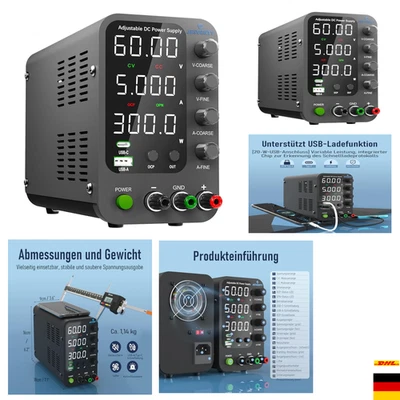 Labornetzteil, Jesverty Labornetzteil DC Regelbar Netzgerät(60V, 5A) mit 20W - Bild 1 von 4