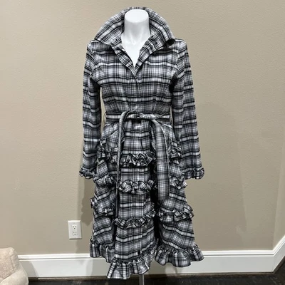 SAMUEL DONG Animal Print Trench Coat Sz L - Image 1 of 4