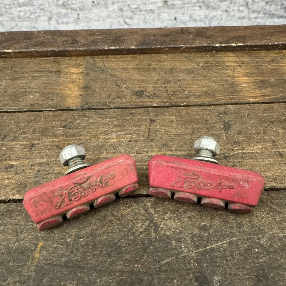 Par de pastillas de freno de bicicleta vintage Odyssey BMX rosa piezas de la vieja escuela estilo Foto 1 de 4