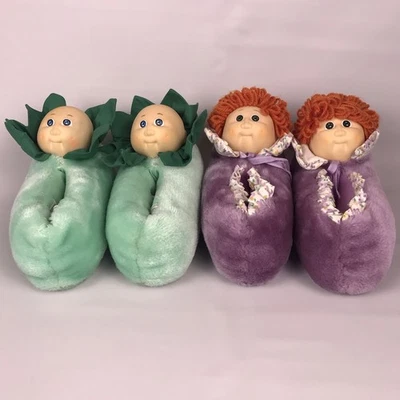 2 PAIR Vintage Cabbage Patch Kids Slippers Toddler Girls Sz 9/10 - Bald Redhead - Image 1 of 4