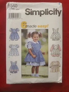 Vestido Simplicity Niñas Bloomers Delantal Patrón 8540 Talla 2-4 Envío Gratis - Imagen 1 de 2