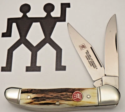 Vintage 1990’s JA HENCKELS GERMANY Copperhead Knife Stag Handles Stainless Steel - Image 1 of 4