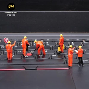1/50 6Pcs Miniature Figure Construction Worker &Engineer Scene Model For Car Toy - Picture 1 of 8
