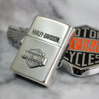 Zippo Sterling Silver Lighter Harley Davidson Bar &amp; Shield Metal Velor Box Japan