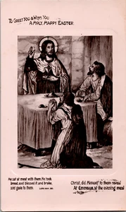 Jesus Sacrament Bread Luke 24:30 Easter Vintage 1908 Photo Postcard Punch Out - Picture 1 of 5