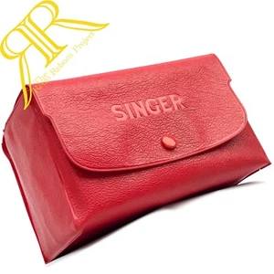 SINGER Featherweight 221 221k 222 222k Red Vinyl Accessories Attachments Case - Picture 1 of 7