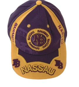 Nassau Bahamas NB Adjustable Sportswear Purple & Gold Baseball Cap / Hat - Picture 1 of 8