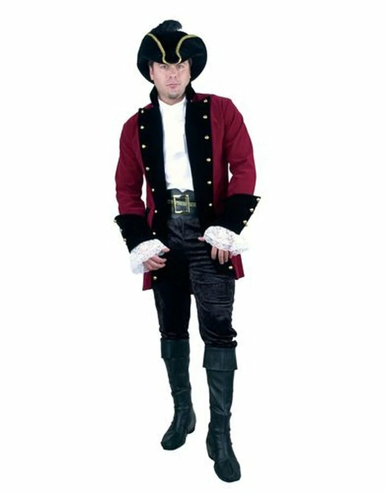 JAQUETA MASCULINA ADULTA COLONIAL PIRATA PRÍNCIPE CAPITÃO FANTASIA CASACO PARDA CARIBE - Imagem 1 de 1