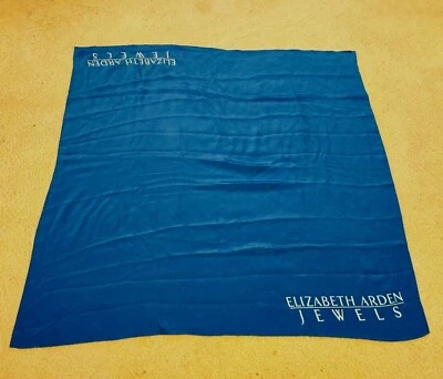 Bufanda azul vintage Elizabeth Arden Jewels 34" x 35" años 90 Foto 1 de 4