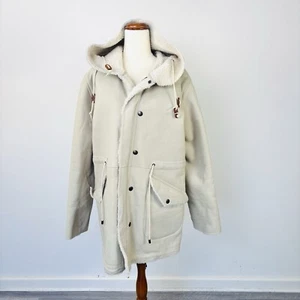 Mr & Mrs Italy Unisex Shearling Leather Coat Sheepskin Designer Fur Lined Size M - Picture 1 of 15