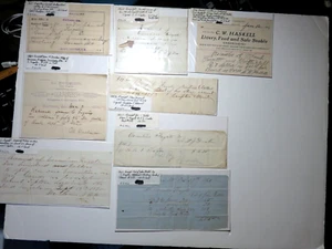 8 Vintage 1800's Personal Hand Signed Receipts - Picture 1 of 18