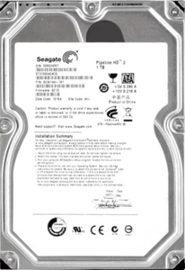 Hard Drive Seagate Pipeline HD.2 ST31000424CS 1TB 5900RPM 16MB SATA II 3.5'' - Picture 1 of 3