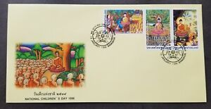 *FREE SHIP Thailand National Children's Day 1996 Buddha Religious Painting (FDC)