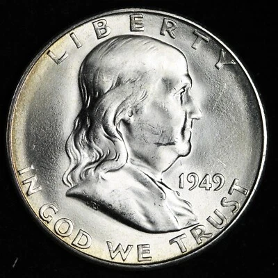 1949-S Franklin Silver Half Dollar BU *UNCIRCULATED* MS E361 JFM - Image 1 of 2