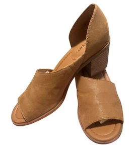 Sole Society Ralimia Brown leather stacked heel open toe Women Shoes size 9.5 - Picture 1 of 11