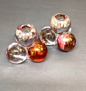 Vintage MCM Set Westmoreland 3 Ball Glass Candlestick Holders Mid Century - Picture 1 of 5