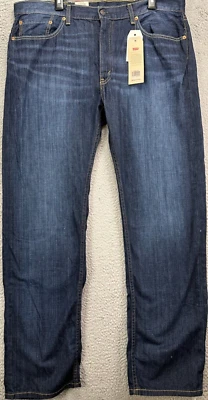 Jeans Levis 505 Para Hombre 38X32 Azul Calce Regular Recto Rojo Pestaña 5 Bolsillos Denim NUEVO Foto 1 de 4