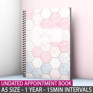 A5 Undated Appointment Book Diary Beauty Salon Therapists 3 Columns Nail Massage - Picture 1 of 10