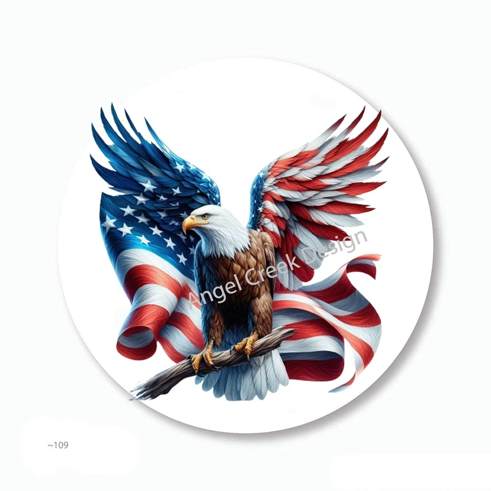 American Eagle Bandera de Estados Unidos Favores Patrióticos Álbum de Recortes Pegatinas Sobre Sellos Foto 1 de 1